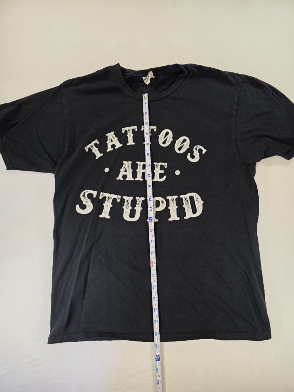 Tattoos Are Stupid Funny Sarcastic Ink Addict Tattoo T-Shirt Size Medium - Picture 3 of 7